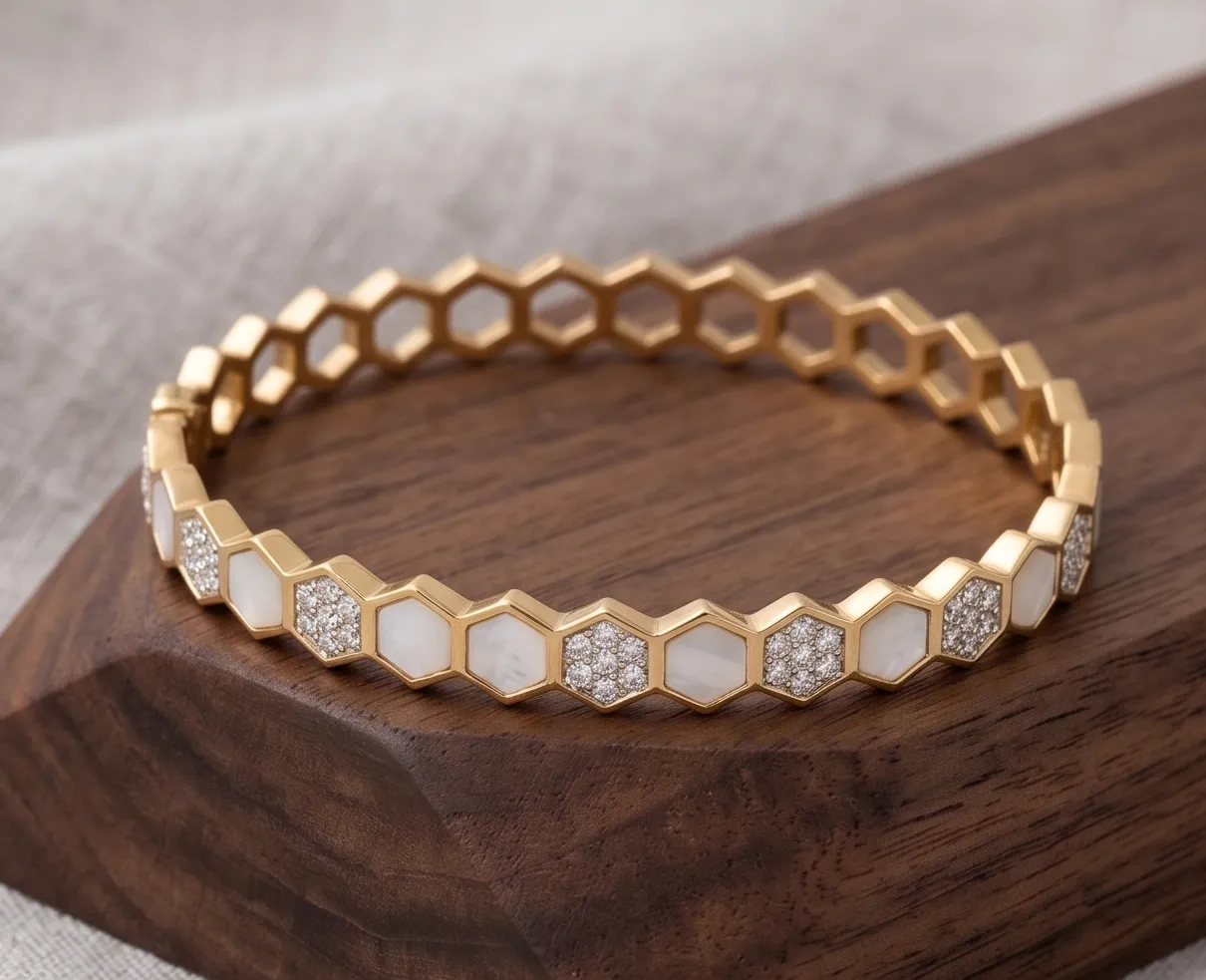 Golden Hexagon Honeycomb Kada